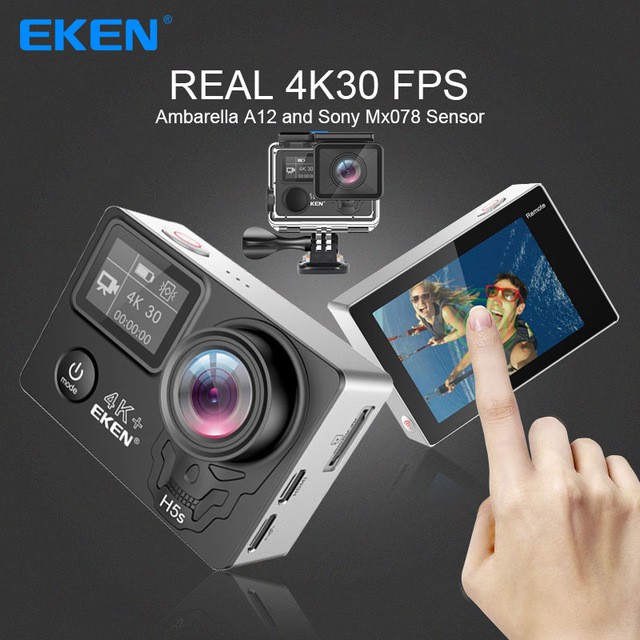 CAMERA hành trình EKEN H5S plus, bảo hành 12 tháng, đổi tả 1 -1 CHÍNH HÃNG 12MP 2INCH TOUCH SCREEN 4K CHỐNG RUNG (EIS) | BigBuy360 - bigbuy360.vn