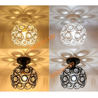 Đèn ốp trần họa tiết Tròn pha lê - có bóng LED