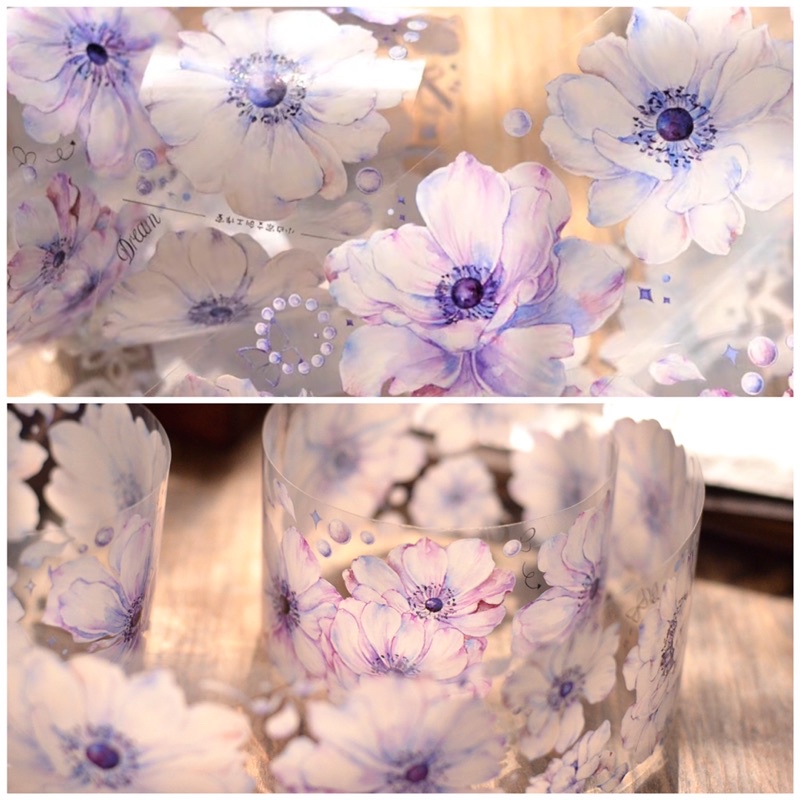 8 mẫu băng dính PET tape hoạ tiết hoa và nhân vật