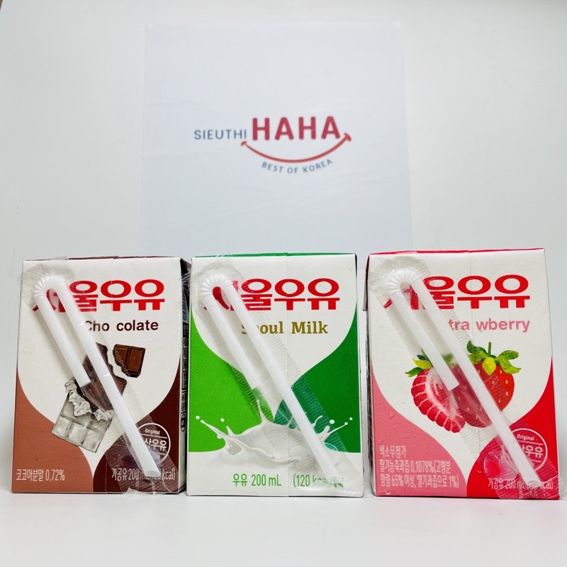 Sữa tươi hàn quốc SEOUL MILK cho bé từ 1 tuổi 200ml 서울우유 멸균우유