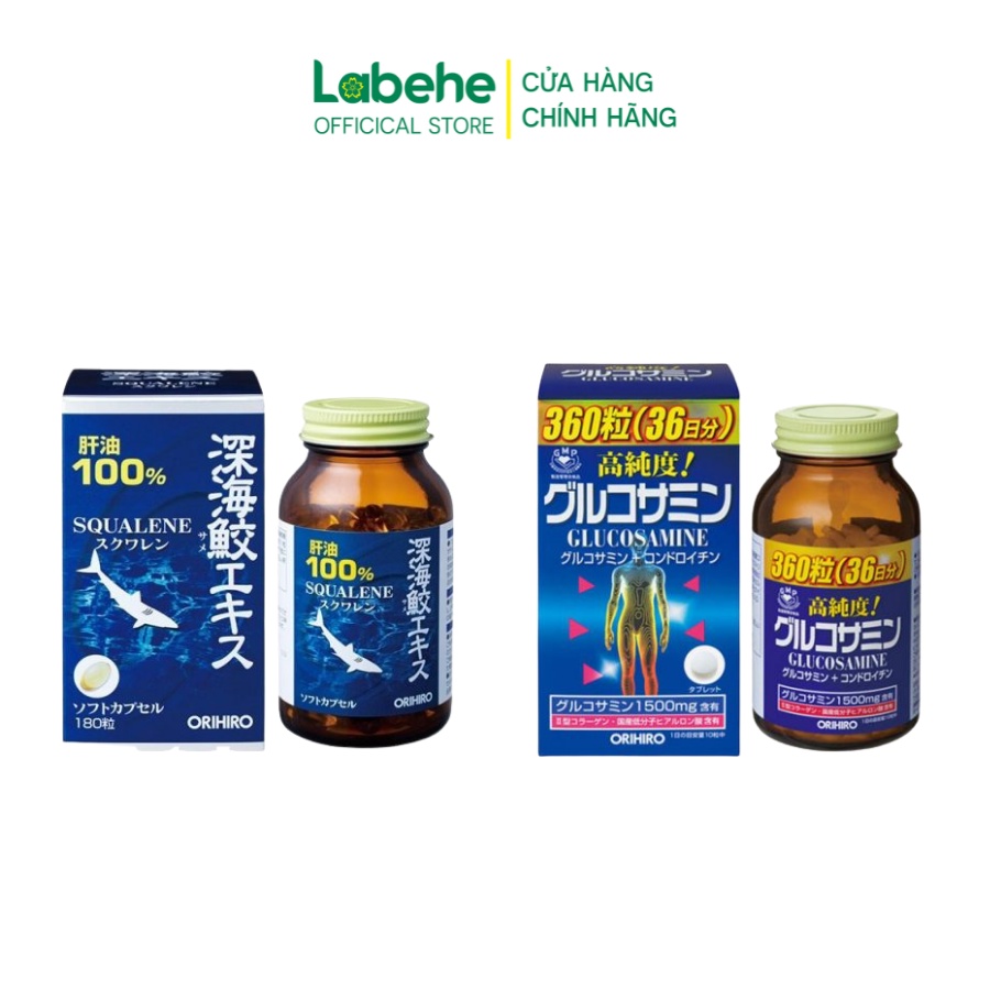 Combo Sản phẩm Viên uống Giảm đau và Phục hồi xương khớp Orihiro hiệu quả ( Glu 360 + Sụn 180 )