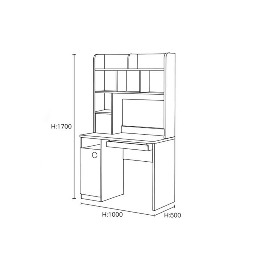 Bàn học, bàn làm việc gỗ kèm kệ sách để tài liệu tiện dụng, nhỏ gọn 1m (BH-31)