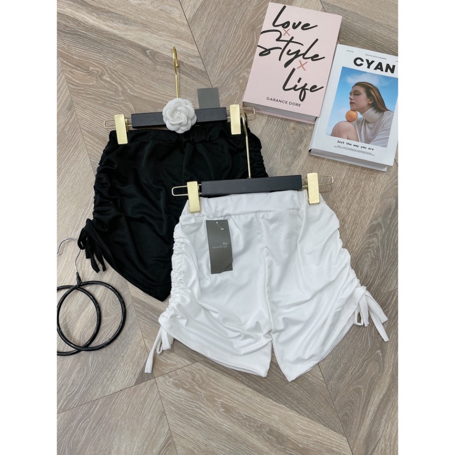 Quần short đùi dây rút phía hai bên siêu cá tính quần shoft nữ cotton xuân hè, quần short tập