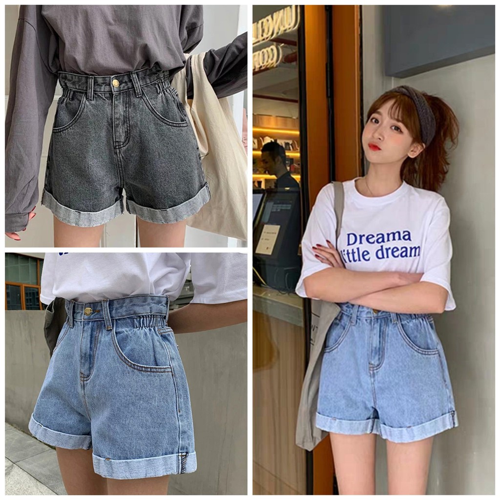 [SẴN] QUẦN SHORT JEAN LƯNG CAO ỐNG RỘNG