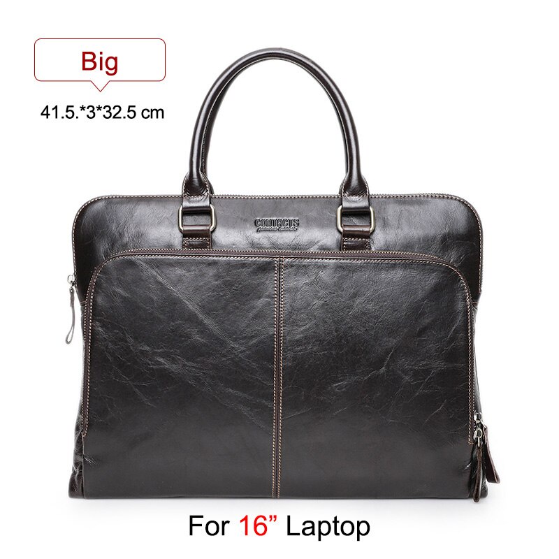 Túi đựng laptop CONTACT'S bằng da sức chứa lớn chuyên dụng thích hợp cho máy tính 15" cho nam/ doanh nhân