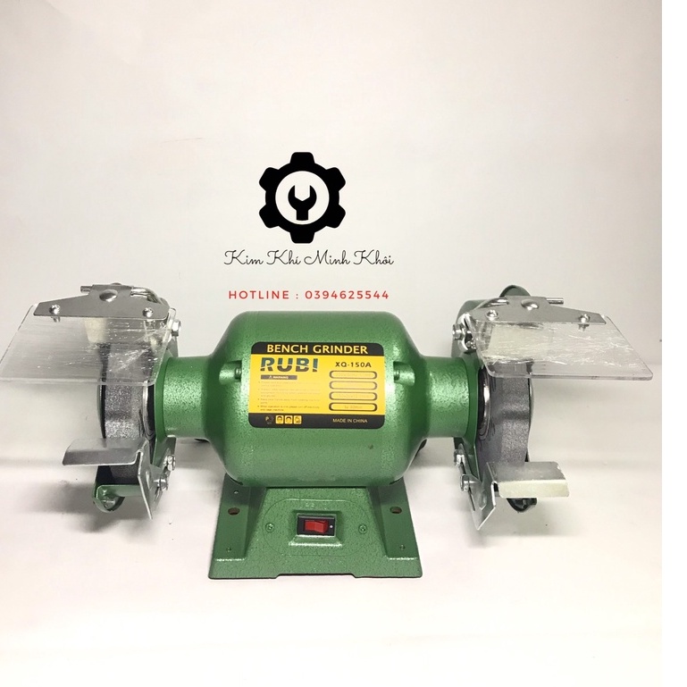 Máy mài bàn 2 đá| Máy mài cố định 2 đầu RUBI 375W 150MM| Máy mài đá ( Cam kết lõi đồng 100%)