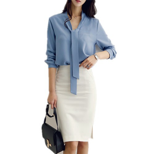 ❦xiaomonv2021❦ Váy công sở mềm mại màu trắng đen | BigBuy360 - bigbuy360.vn