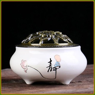 Trầm hương [SALE KHÔ MÁU], lư đốt trầm men rạn ngọc cao cấp - Đẹp lãng mạn, đáp ứng mọi nhu cầu chơi trầm ;