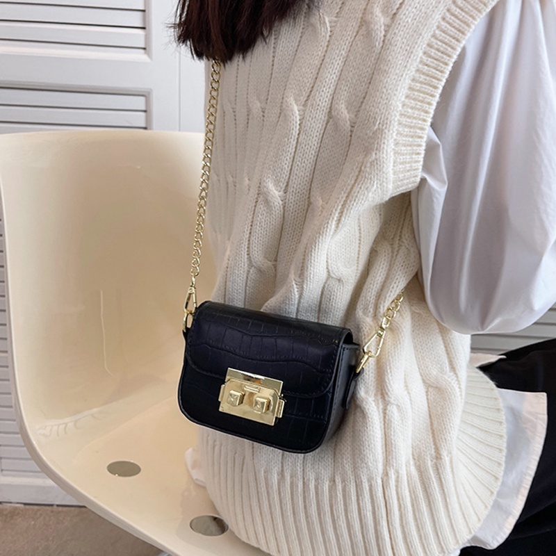 Túi Đeo Chéo Dáng Vuông Nhỏ Họa Tiết Vân Đá Phong Cách Cổ Điển Thời Trang Cho Nữ