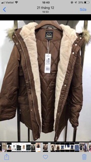 Parka lót lông xuất pháp cho nữ