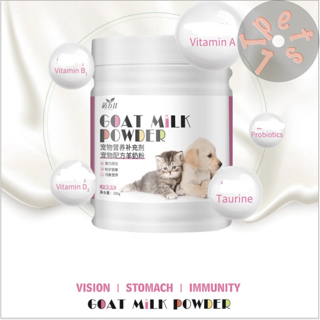 Sữa cho chó mèo GOAT MILK POWDER 280G - Bột sữa dê bổ sung canxi, vitamin, đạm, béo và khoáng