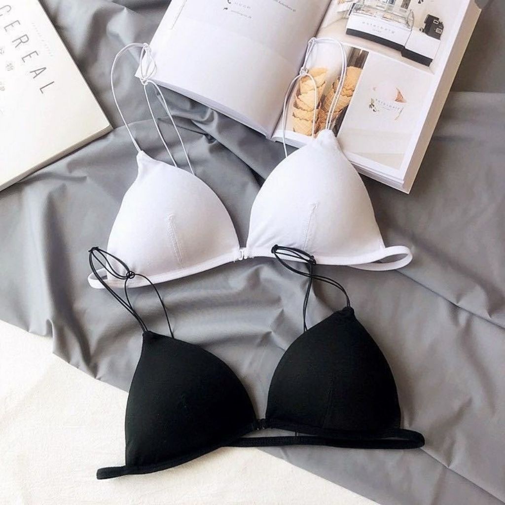 Áo Bra bữ 2 dây mảnh gợi cảm chất cotton, Áo lót đệm Mút Mỏng mềm mại thoáng mát B2099