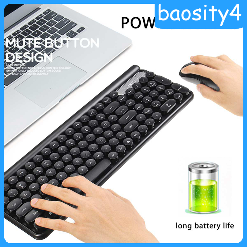 Set Bàn Phím + Chuột Không Dây 2.4g Phong Cách Retro | BigBuy360 - bigbuy360.vn