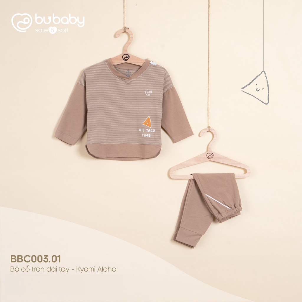 Bộ quần áo dài tay 5 màu Bamboo Cotton Bu, Bubaby Kyomi Aloha BBC003.01 cho bé 6m - 4Y