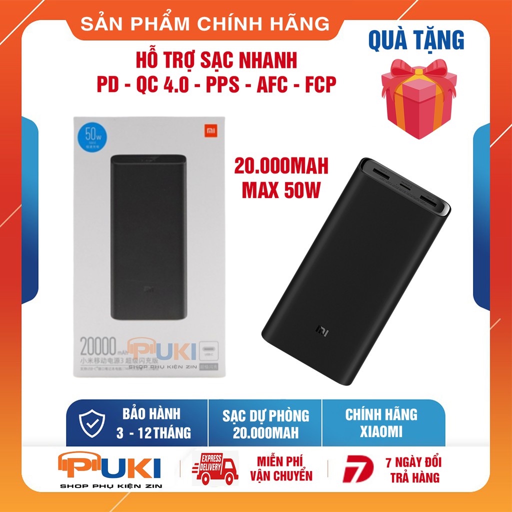 Sạc Dự Phòng Xiaomi 20000mAh gen 3 pro 50w - Pin sạc dự phòng Xiaomi 20000 mAh