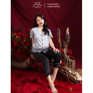 Folie Homewear đồ mặc nhà áo tay ngắn quần dài lụa FB36.7