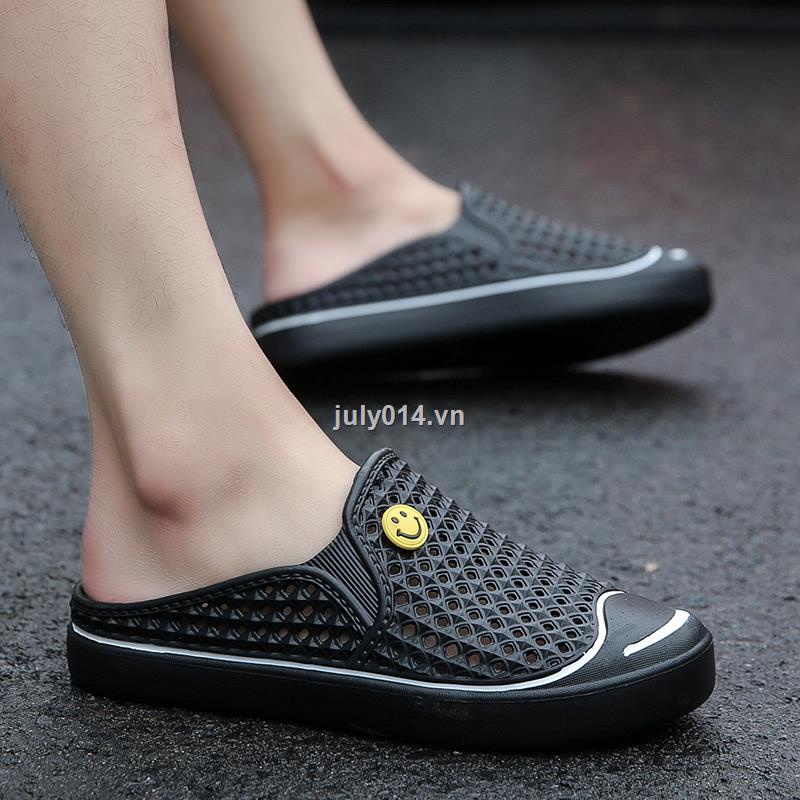 Dép Bít Mũi Đế Mềm Chống Trượt Thoáng Khí Có Lỗ Thoáng Khí Size 38 Thời Trang Mùa Hè Cho Nam