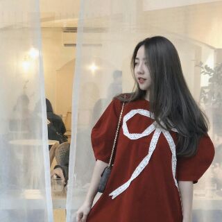 ĐẦM NHUNG ĐỎ TAY BỒNG
