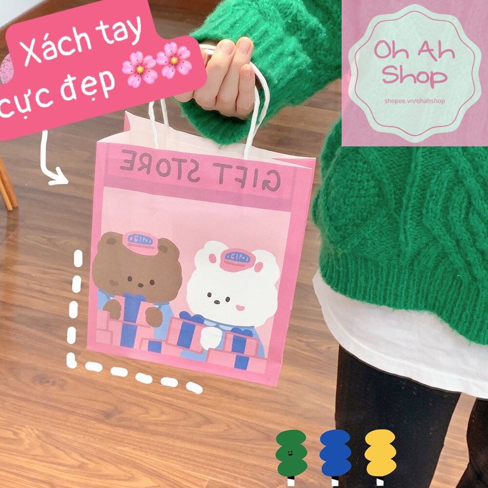🍓 Túi Giấy Gói Quà Tặng Sinh Nhật Cực Dễ Thương Mẫu Gấu Thỏ | BigBuy360 - bigbuy360.vn