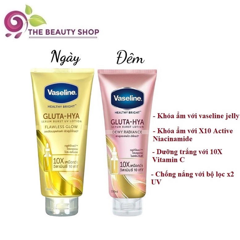 Sữa dưỡng thể Vaseline Healthy Bright Gluta HYA Serum Burst Lotion 10X