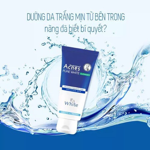 Sữa rửa mặt dưỡng trắng - ngăn ngừa mụn Acnes Pure White Cleanser