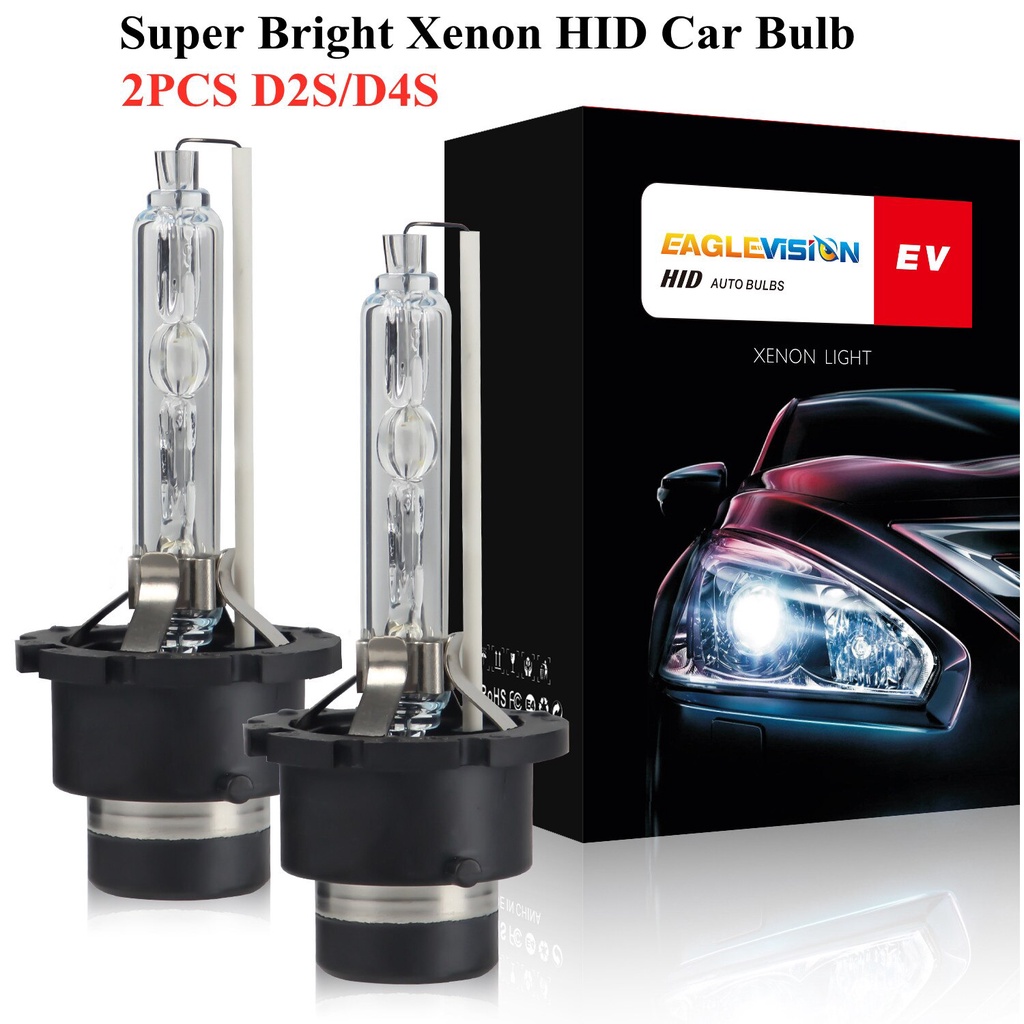 2 Bóng Đèn Pha Xenon Hid D2S D4S 35w 9000lm 4300k 6000k 8000k Siêu Sáng Cho Xe Hơi