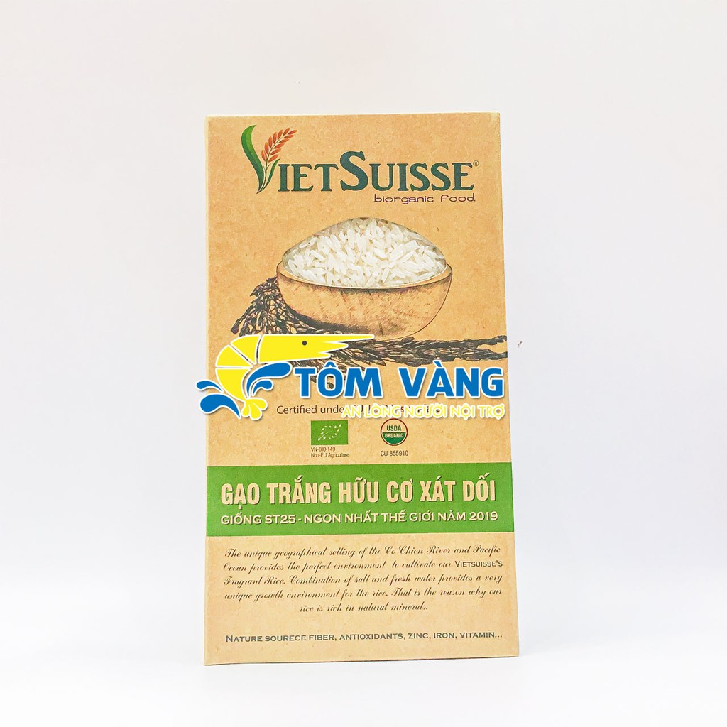 Tổng hợp các loại gạo hữu cơ Vietsuisse 1kg - Tôm Vàng