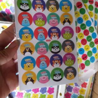 Combo 10 tập Sticker dán lời khen Tiếng Anh [Size 2cm]