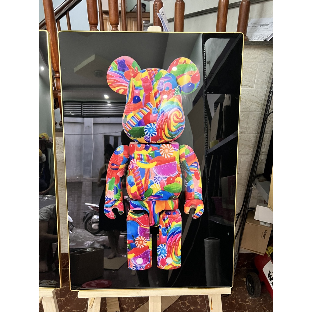 Bộ 3 Tranh Chú Gấu bearbrick/ Kaws Treo Tường Phòng Khách/ Phòng Game/ Quà Tặng Khách Hàng