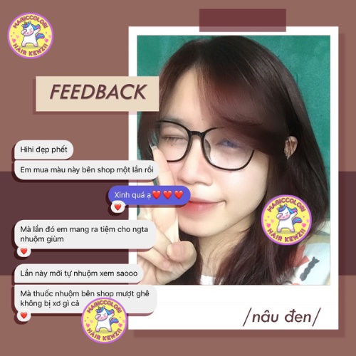 Thuốc Nhuộm Tóc Nâu Đen Tặng Oxy Trợ Nhuộm Găng Tay Mũ Chùm Kenzii Lên Từ Nền Đen