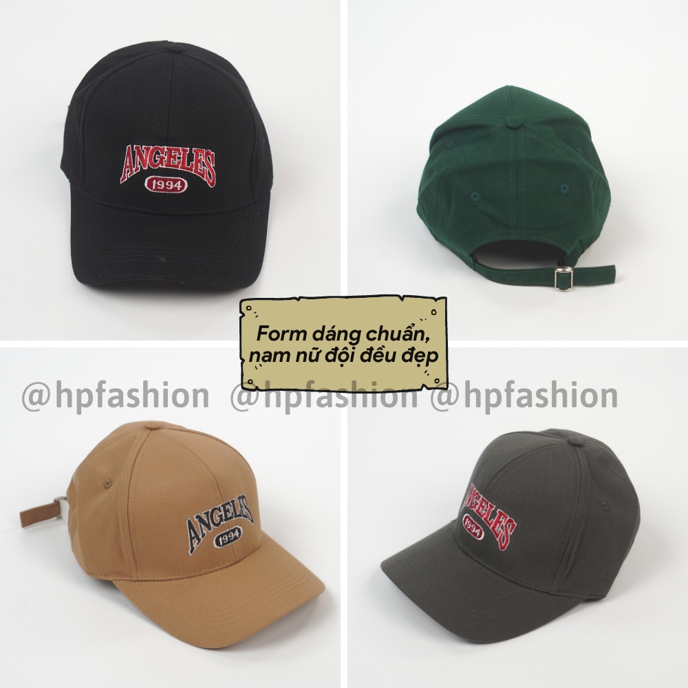 Mũ lưỡi trai ❤️ Nón kết thêu chữ ANGELES chất kaki cao cấp form unisex nam nữ N60 - Happy Style