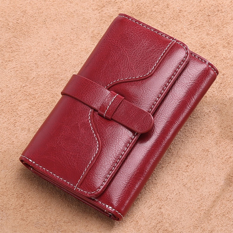 Ví Ngắn Bằng Da Phong Cách Retro Thời Trang Cho Nữ