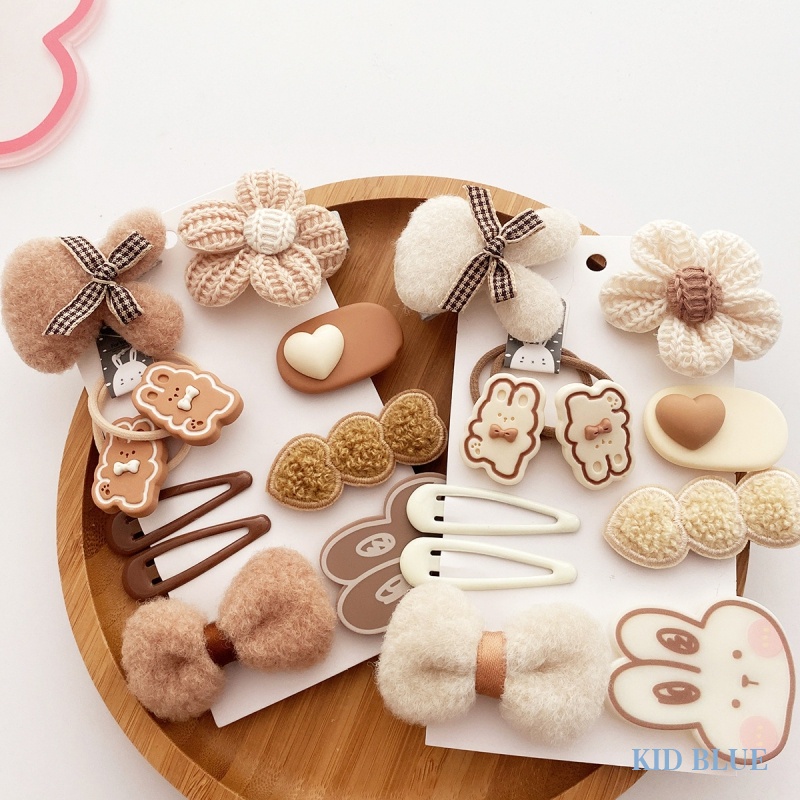 Set 10 Kẹp Tóc Vải Nhung Dễ Thương Phong Cách Hàn Quốc