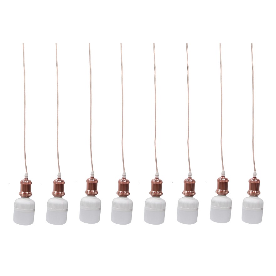 Bộ 8 dây đèn thả cổ điển bóng đèn led búp trụ trang trí 9w