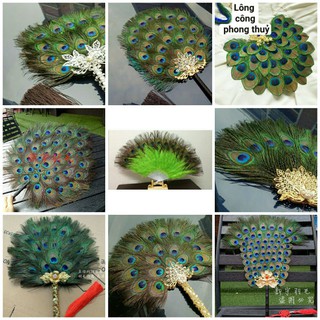 CHỌN 20 mẫu Quạt lông công 2 mặt phong thủy hầu đồng hầu thánh