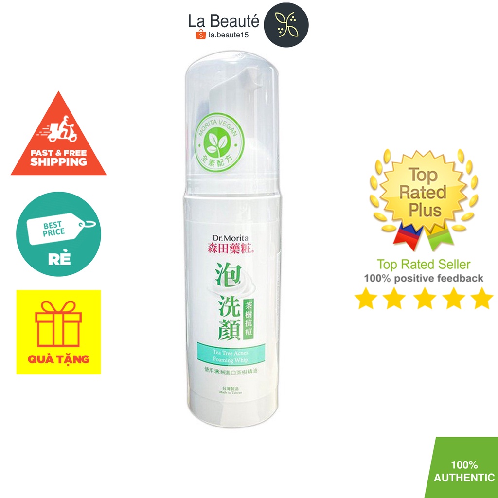 Dr.Morita Tea Tree Acnes Foaming Whip - Sữa Rửa Mặt Tạo Bọt Tràm Trà 145ml
