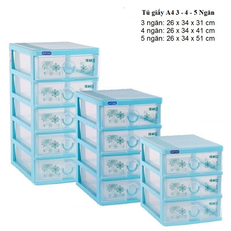 Tủ nhựa A4 Nắp Bằng DUY TÂN 3-4-5 ngăn | Tủ đựng giấy A4 - Hồ Sơ -  Đồ Trang Điểm | Yến Shop