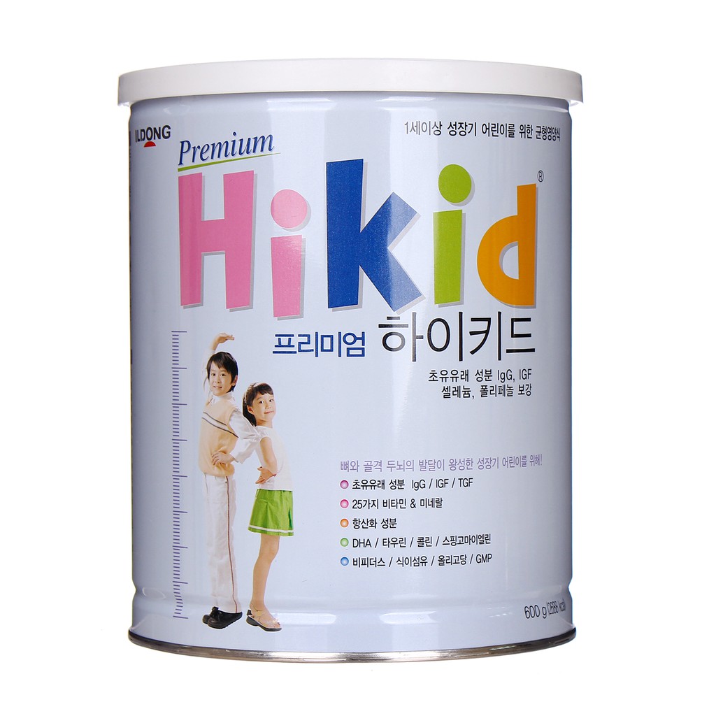 Sữa Hikid Hàn Quốc Tăng Chiều Cao Vị Vani, Socola, Premium 600g Date 3.2022