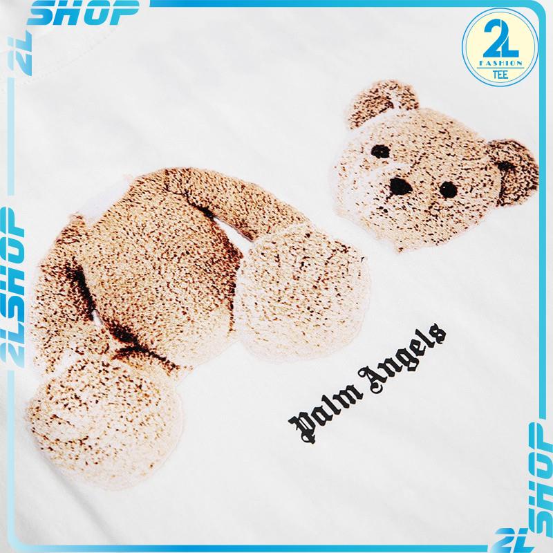 Áo thun tay lỡ gấu Palm Angels Tee - Oversize nam nữ unisex Gấu Teddy Bear rơi đầu