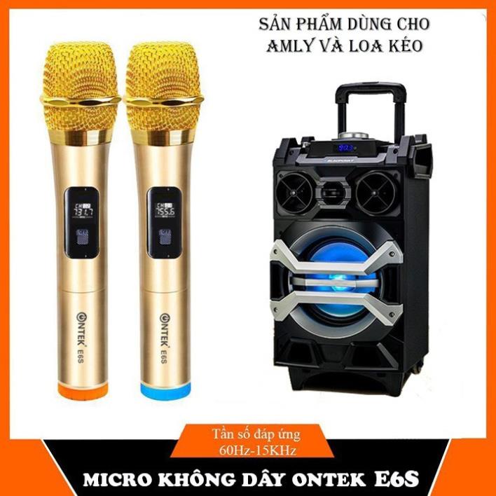 [CHÍNH HÃNG-HỎA TỐC] Micro không dây Ontekco E6s cao cấp bảo hành 12 tháng hát karaoke, loa kéo, loa gia đình