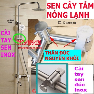 [NƯỚC MẠNH] Bộ Sen Cây Tắm Đứng Nóng Lạnh 100% INOX 304 N1006 Fotar Và Tay Sen và Bát Sen SEN CÂY TRÒN