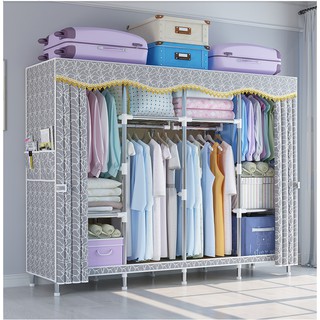 Tủ vải đựng quần áo khung thép metall 3 buồng khung thép siêu bền cỡ lớn