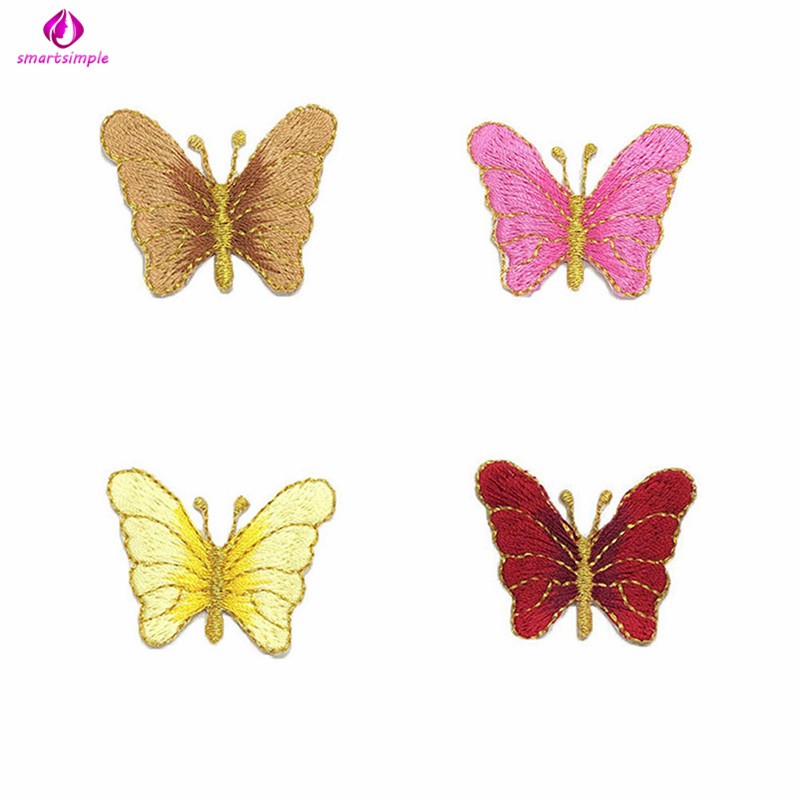 SS 1PC Butterfly Embroidered Patches DIY Fabric Bag Clothes Applique Sew Badge Craft