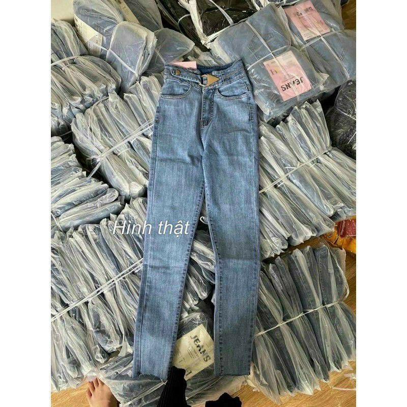 Quần jeans bò đai sắt dáng ôm nhiều màu sắc