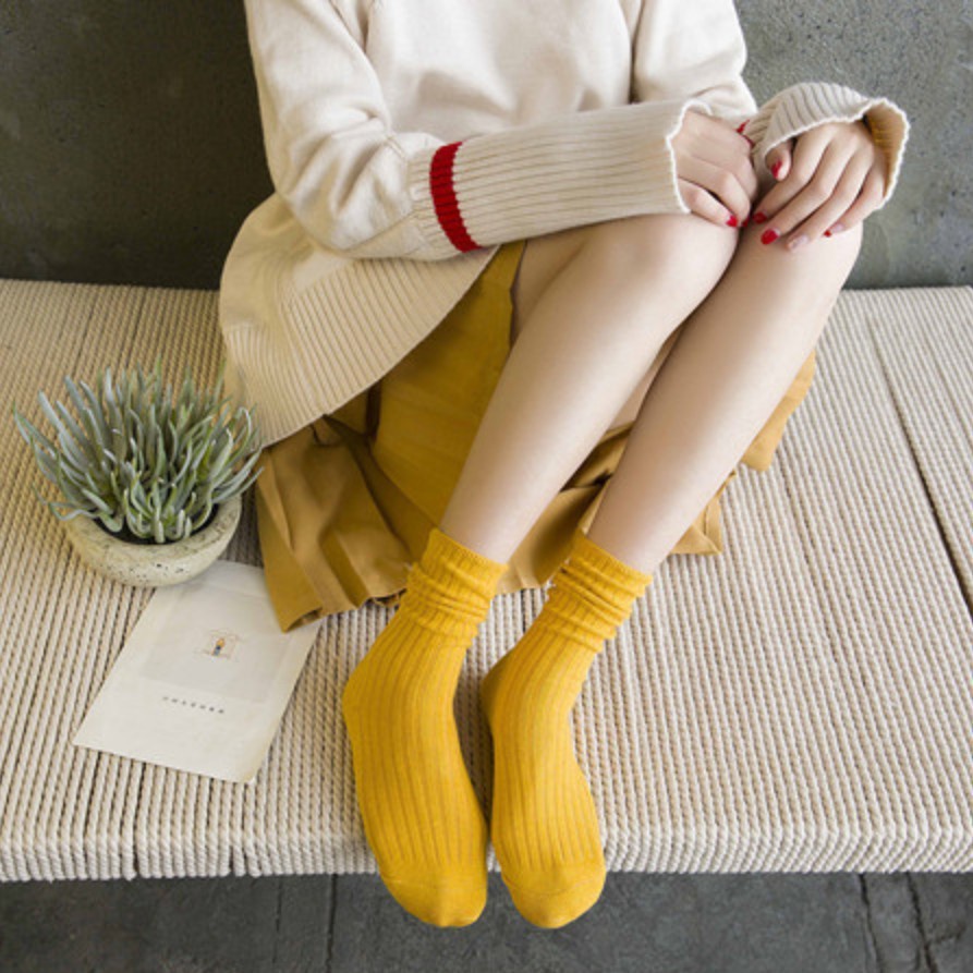 Vớ cotton cổ cao vừa thời trang cổ điển 21081