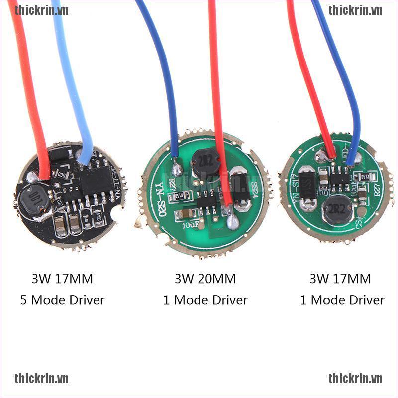 <Hot~new>1Pc 3W LED driver 17mm/20mm DC3.7V 1 Mode 5 Mode LED Flashlight Driver