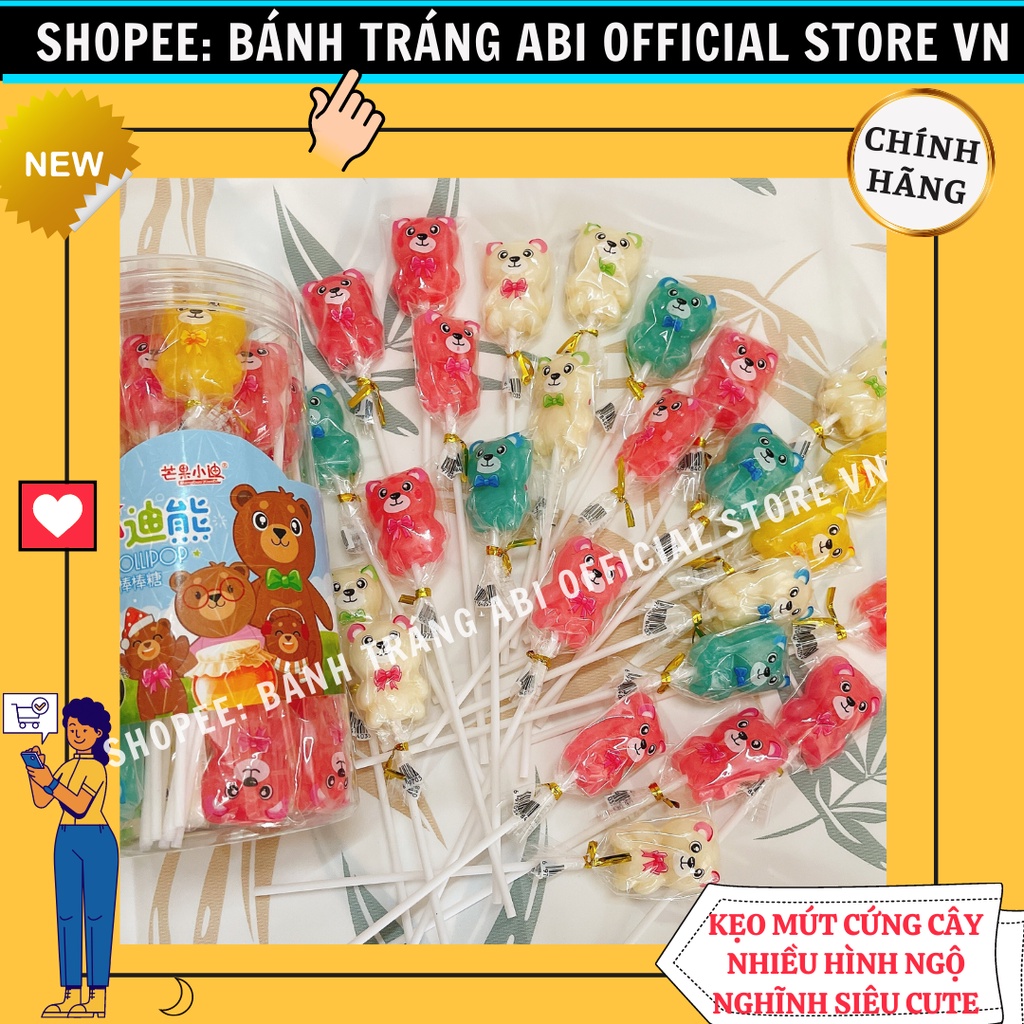 1 CÂY KẸO MÚT CỨNG LOLLIPOP NHIỀU HÌNH NGỘ NGHĨNH CUTE