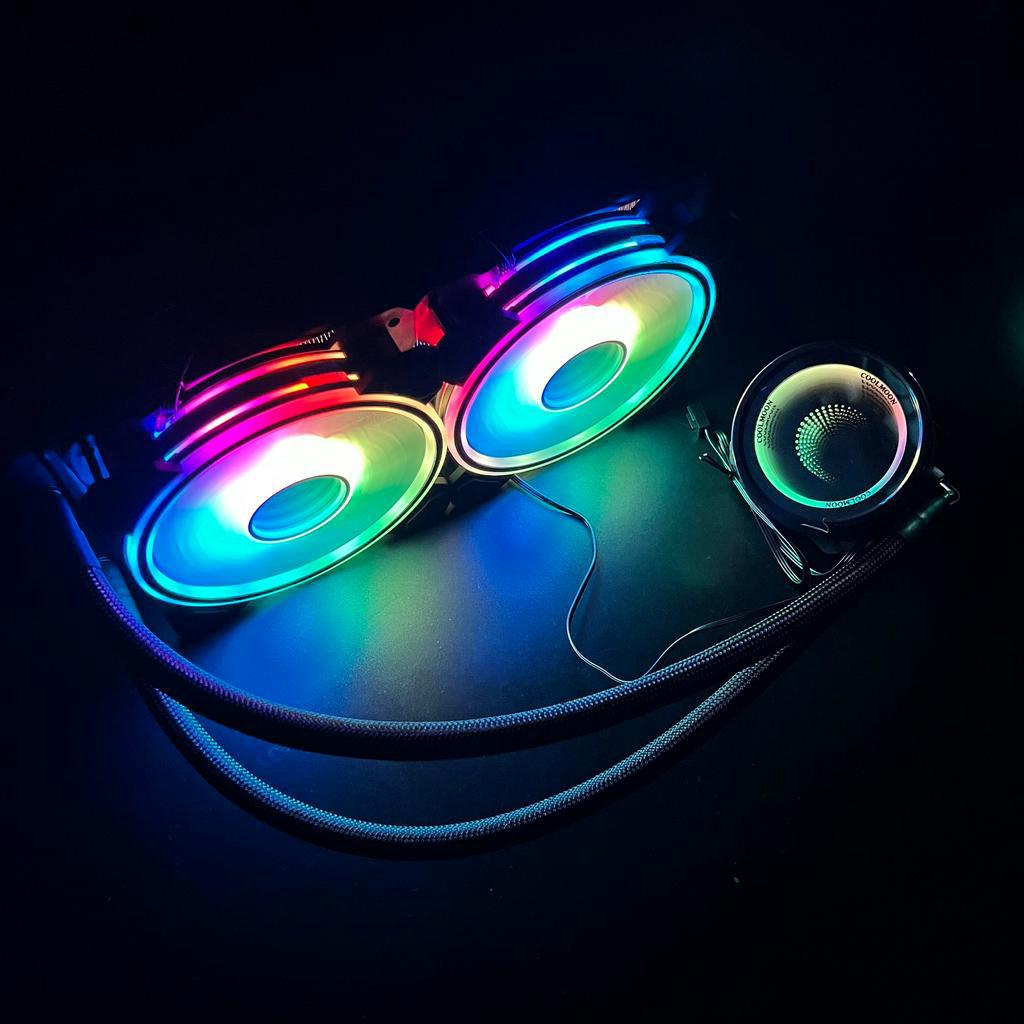 Tản Nhiệt Nước CPU Aio Coolmoon Mirro A240 Đen Led 5v ARGB Gương Vô Cực - Hàng Fullbox