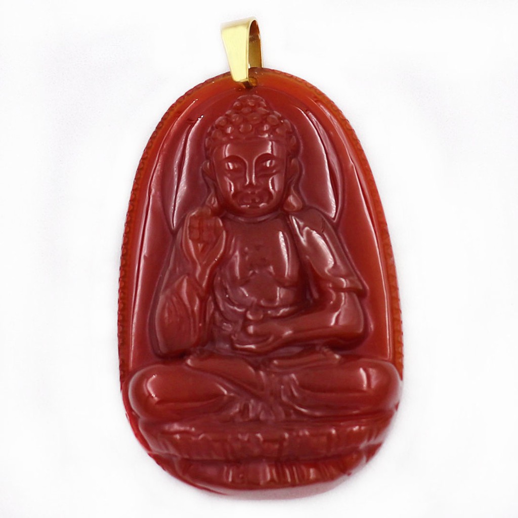 Mặt dây chuyền Phật A Di đà M/N đỏ 3.6 cm