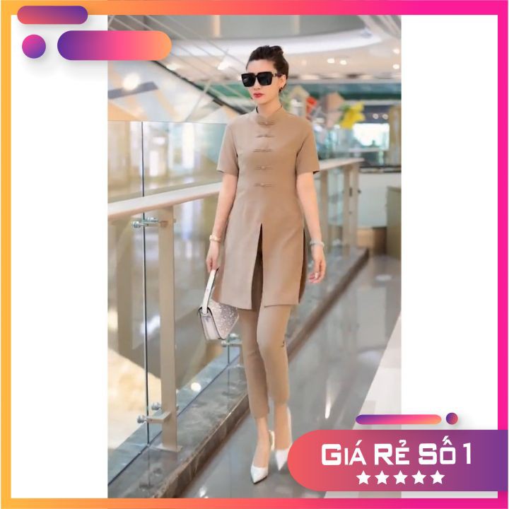 Quần áo lam đi chùa cổ tàu B143 - Bộ đồ lam đi chùa HECCI